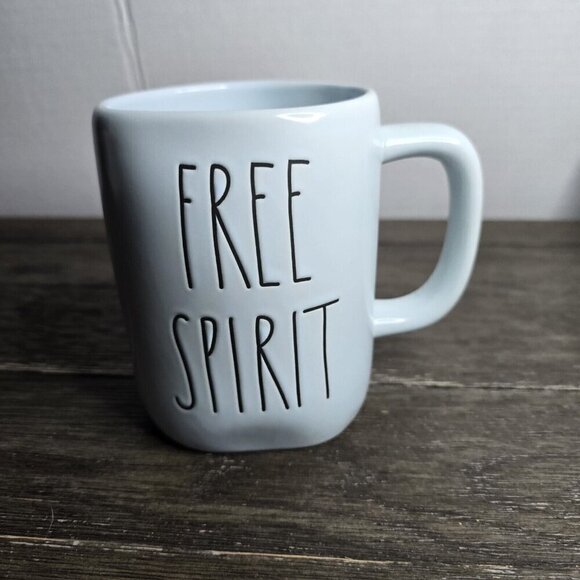 Rae Dunn Artisan Free Spirit Mug Pastel Blue Farmhouse Magenta - Picture 1 of 9